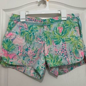 Lilly Pulitzer Animals On Parade Addie Shorts size 0